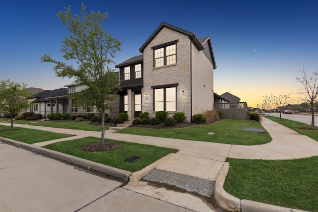 2549 Stella Ln, Northlake, TX 76247 - view of front of house featuring stone siding and a lawn
