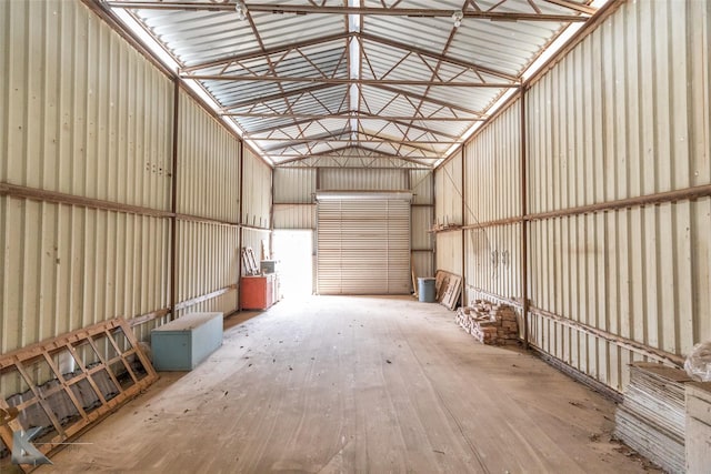 garage featuring metal wall