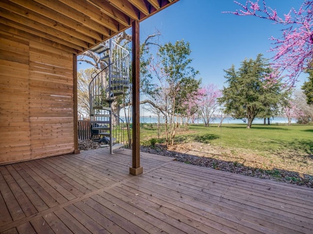 5538 Canada Ct, Rockwall, TX 75032 - wooden terrace with stairs and a lawn
