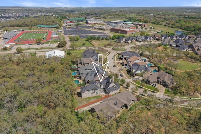 drone / aerial view featuring a residential view
