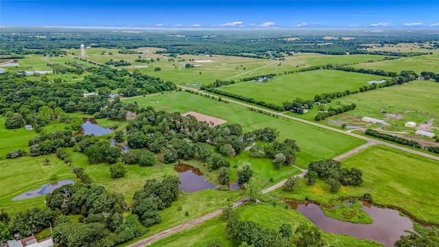 130 Vz County Road 3509, Edgewood, TX 75117 - birds eye view of property featuring a water view and a rural view