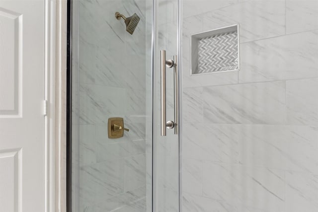 details featuring a shower stall
