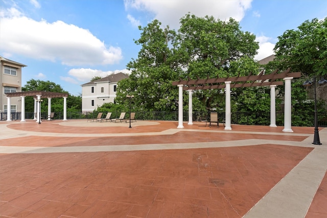view of home's community with a pergola