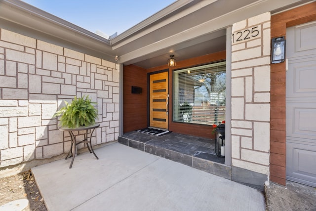 1225 Dumont Dr, Richardson, TX 75080 - entrance to property featuring a porch and stone siding