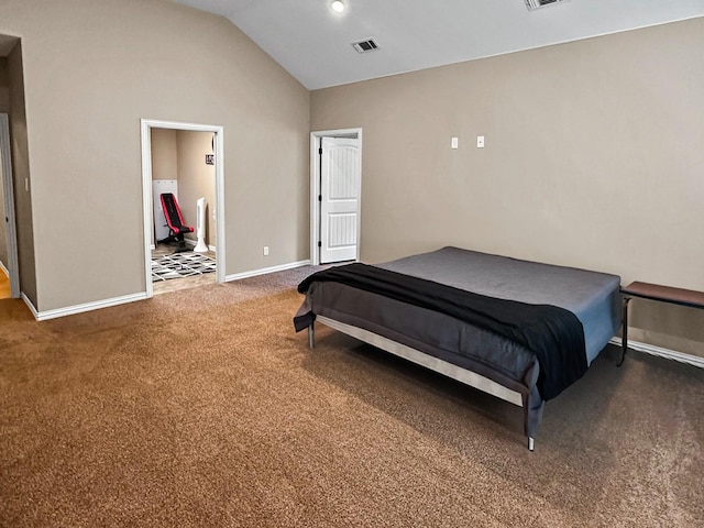 300 Cleve Cole Rd, Denison, TX 75021 - bedroom with carpet, baseboards, and lofted ceiling
