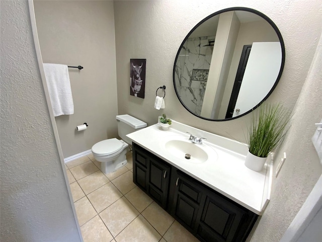 1332 Burmeister Rd, Fort Worth, TX 76134 - bathroom featuring tile patterned floors, toilet, baseboards, and vanity