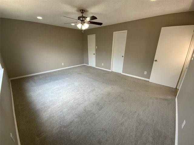 1332 Burmeister Rd, Fort Worth, TX 76134 - spare room featuring carpet floors, baseboards, and ceiling fan