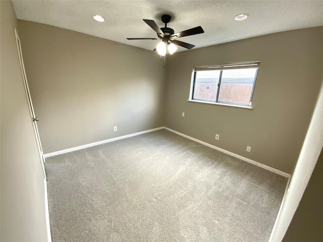 1332 Burmeister Rd, Fort Worth, TX 76134 - spare room with a ceiling fan, carpet, baseboards, and a textured ceiling