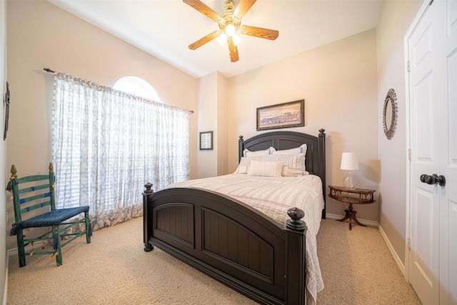 1022 High Meadow Dr, Mount Vernon, TX 75457 - bedroom featuring baseboards, a ceiling fan, and light colored carpet