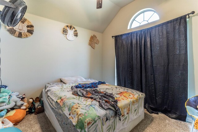 2024 Castleberry Cut-Off Rd, Fort Worth, TX 76114 - bedroom featuring carpet flooring and vaulted ceiling