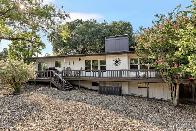 4901 Fairway Ct, De Cordova, TX 76049 - rear view of house featuring stairs and a wooden deck