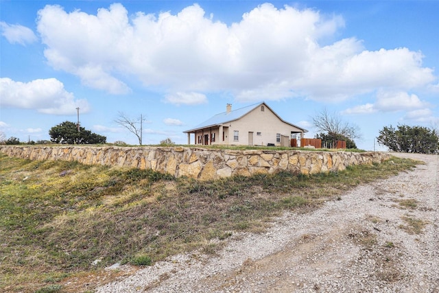 exterior space with a chimney