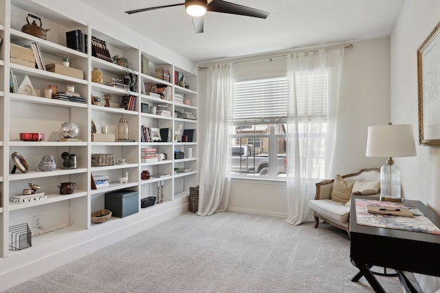 342 Meredith Dr, Fate, TX 75087 - sitting room featuring a ceiling fan and carpet