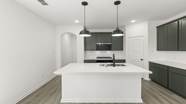 724 Hidden Feather, Lavon, TX 75166 - kitchen with stainless steel appliances, light countertops, backsplash, and recessed lighting