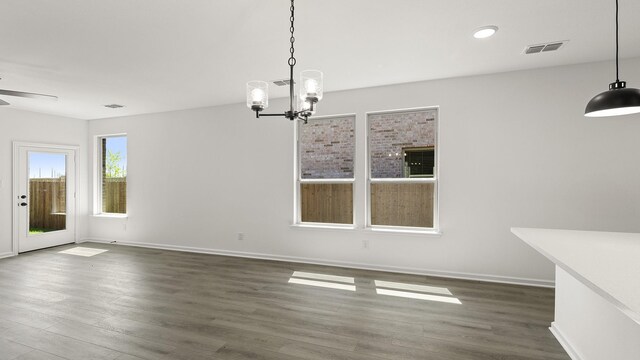 724 Hidden Feather, Lavon, TX 75166 - empty room with a ceiling fan, recessed lighting, and light wood-type flooring