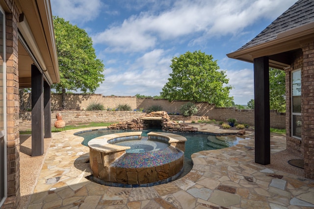 771 Hayden Rd, Lantana, TX 76226 - view of swimming pool featuring an in-ground hot tub, a fenced backyard, and a patio area
