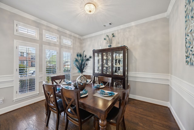 2937 Lago Vista Ln, Rockwall, TX 75032 - dining space with wood finished floors and crown molding