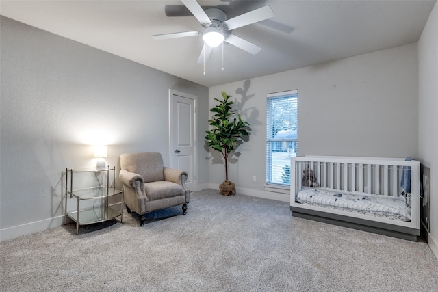 4055 Fawnhollow Dr, Dallas, TX 75244 - carpeted bedroom with baseboards and ceiling fan