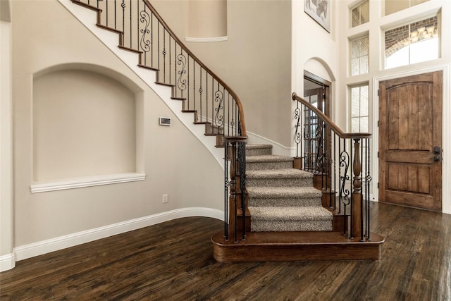 1413 Artesia Ln, Mclendon Chisholm, TX 75032 - entryway featuring baseboards, wood finished floors, and stairway