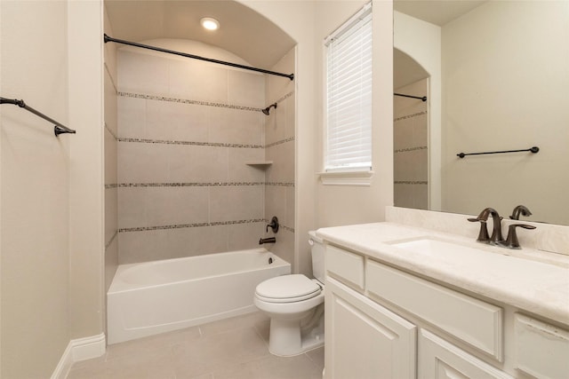 1413 Artesia Ln, Mclendon Chisholm, TX 75032 - bathroom with tile patterned flooring, tub / shower combination, toilet, and vanity