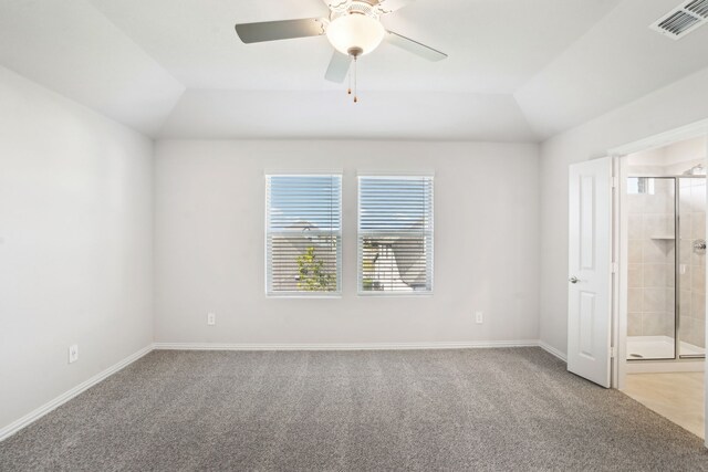 3910 Walmer Way, Princeton, TX 75071 - unfurnished bedroom featuring vaulted ceiling, carpet floors, baseboards, a ceiling fan, and ensuite bath