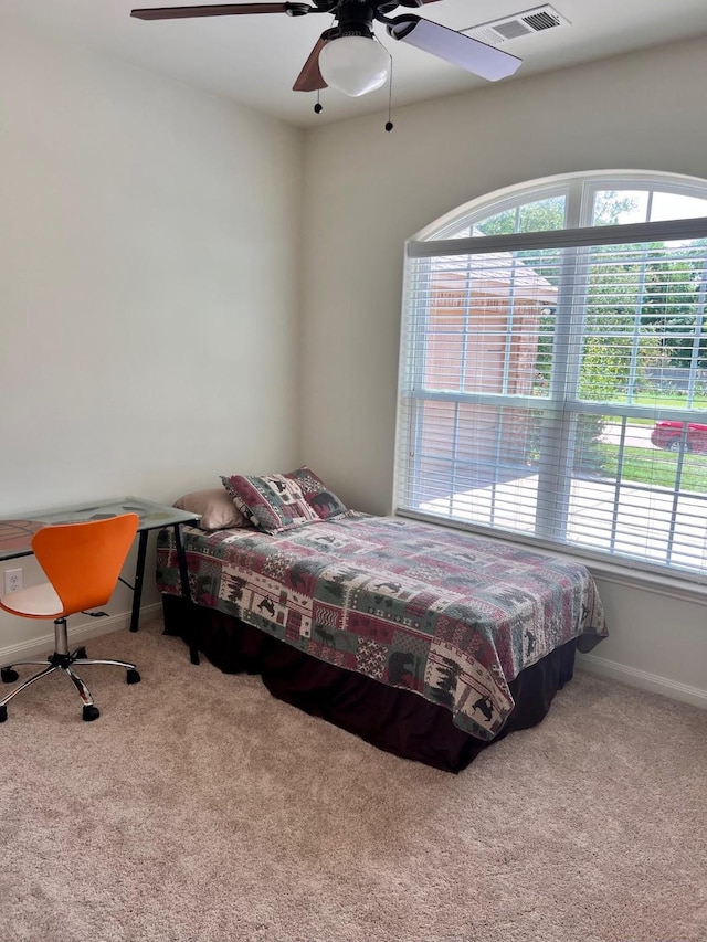 412 Lake St, Red Oak, TX 75154 - bedroom featuring multiple windows, carpet, and ceiling fan