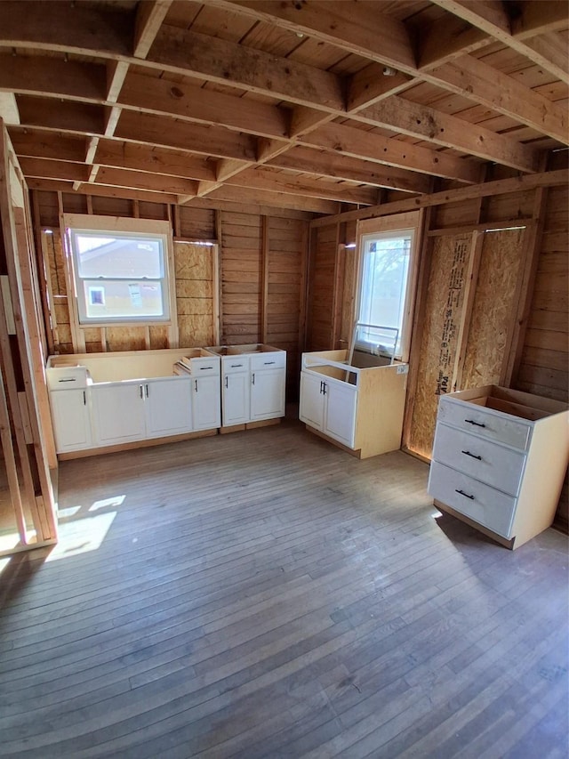 208 E 4th St, Coleman, TX 76834 - miscellaneous room with wooden walls, hardwood / wood-style floors, and a healthy amount of sunlight