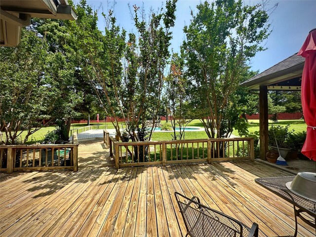 2610 Jakes Ct, Midlothian, TX 76065 - wooden terrace with an outdoor pool