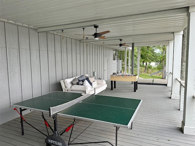 712 Camp Cypress Trl, Winnsboro, TX 75494 - wooden deck featuring a ceiling fan
