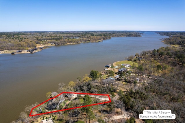 712 Camp Cypress Trl, Winnsboro, TX 75494 - birds eye view of property with a water view
