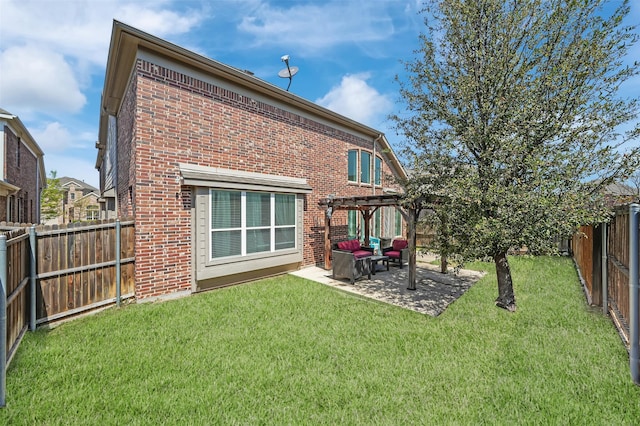 4024 Alpine Rose Ct, Roanoke, TX 76262 - rear view of property with a pergola, brick siding, and a patio