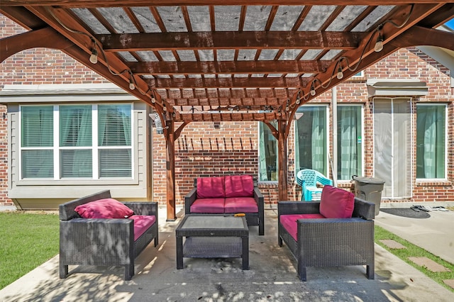 4024 Alpine Rose Ct, Roanoke, TX 76262 - view of patio with outdoor lounge area and a pergola