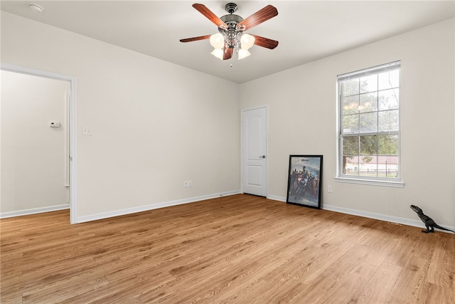2800 Lomas Rodando Calzada, Kempner, TX 76539 - unfurnished room with light wood finished floors, a ceiling fan, and a smoke detector