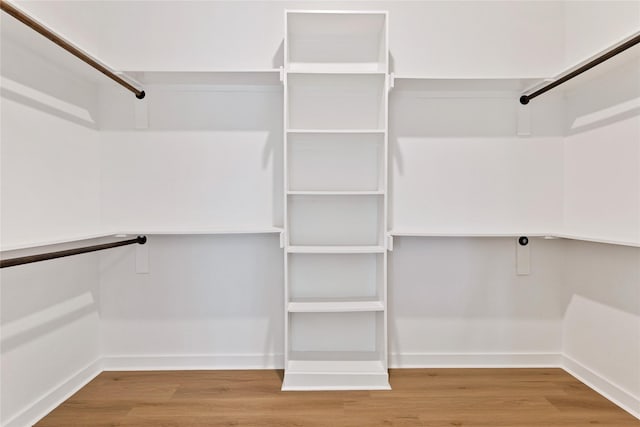 walk in closet featuring wood finished floors