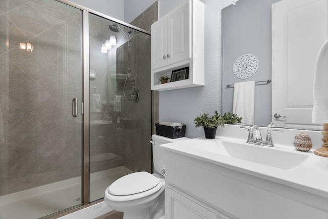 5604 Datewood Ln, Mckinney, TX 75071 - full bath featuring toilet, vanity, and a shower stall