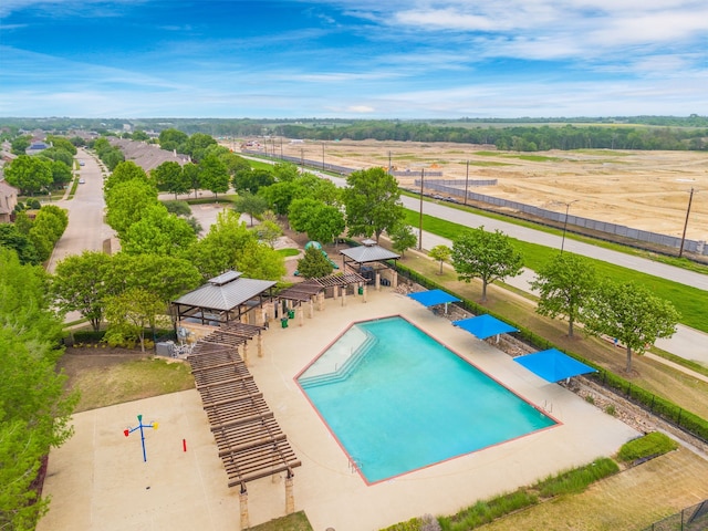 5604 Datewood Ln, Mckinney, TX 75071 - community pool featuring a gazebo and a view of rural / pastoral area