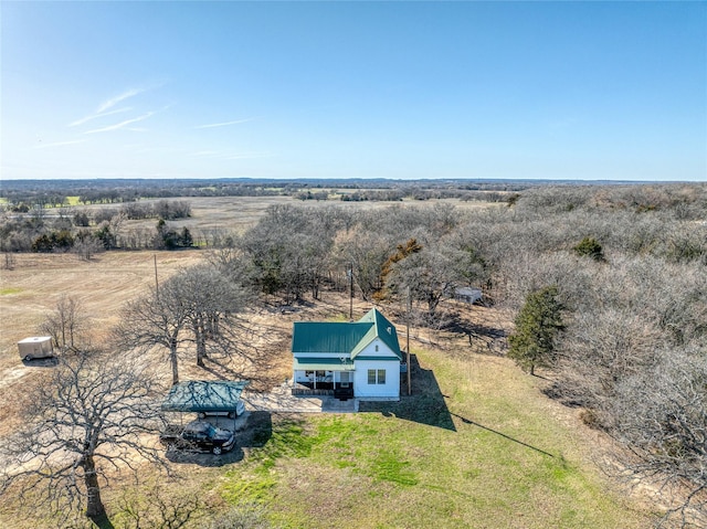 bird's eye view with a rural view