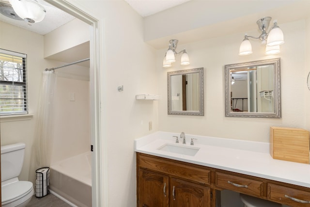 1 Cedar Bend Trl, Lucas, TX 75002 - full bathroom with toilet, vanity, and shower / bathtub combination with curtain