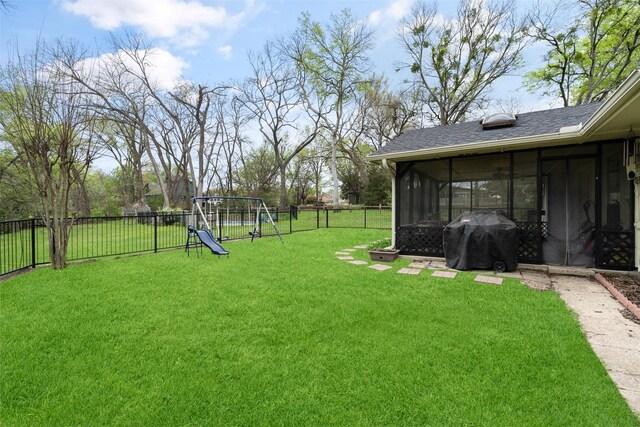 1 Cedar Bend Trl, Lucas, TX 75002 - view of yard featuring a sunroom and a playground