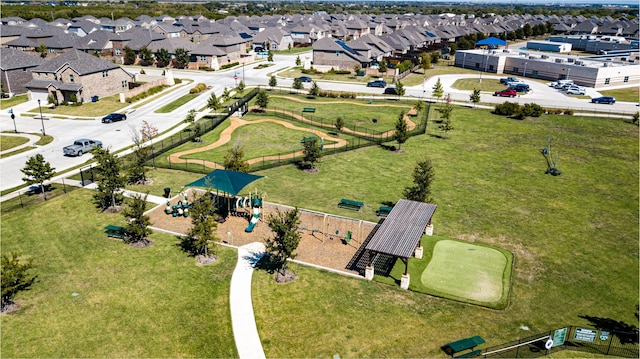 aerial view with a residential view