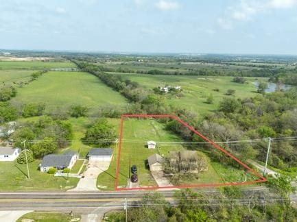 bird's eye view with a rural view