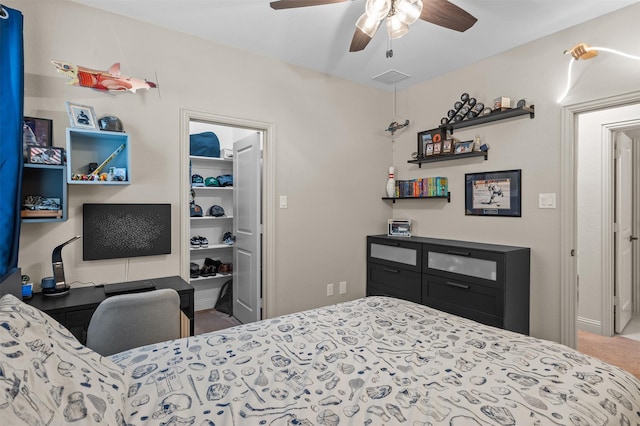 7501 Kickapoo Dr, Mckinney, TX 75070 - bedroom with a walk in closet, visible vents, carpet floors, baseboards, and a closet