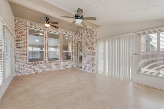 9836 Arctic Dr, Frisco, TX 75035 - unfurnished sunroom featuring a ceiling fan and vaulted ceiling