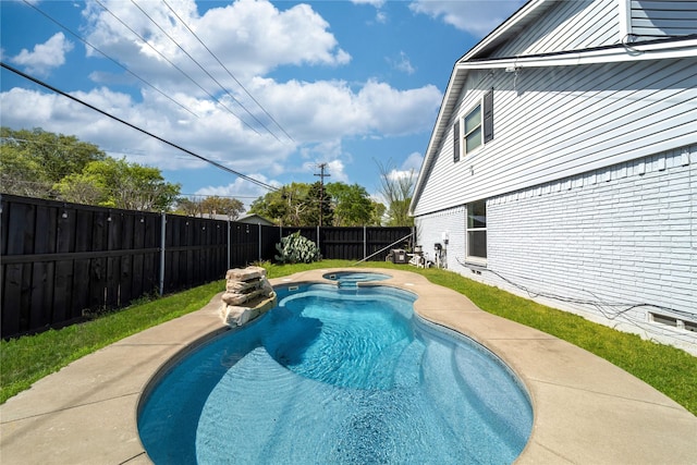 6110 Caracas Dr, Dallas, TX 75232 - view of pool featuring a fenced backyard and a pool with connected hot tub