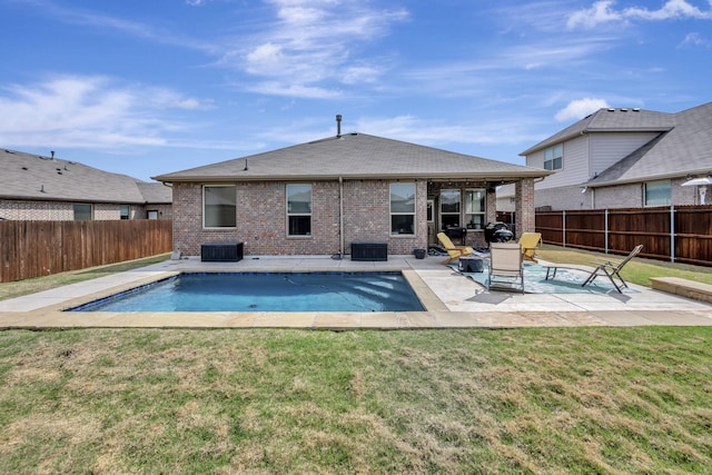 560 Camber St, Saginaw, TX 76131 - view of swimming pool with a patio area, a fenced backyard, and a lawn