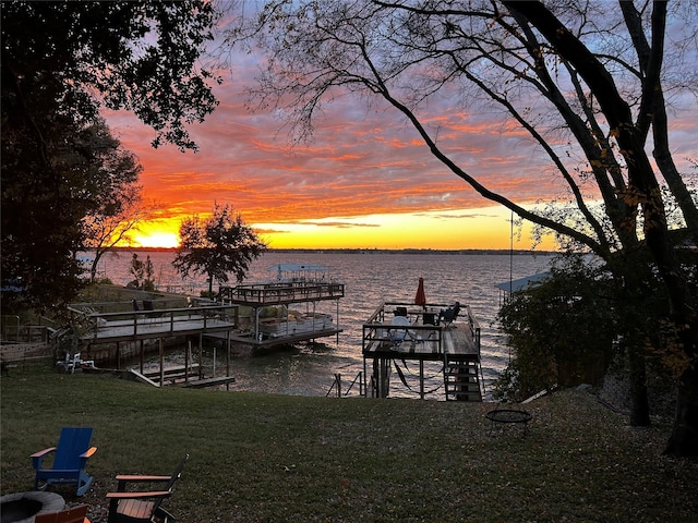 106 Gawayne Dr, Mabank, TX 75156 - dock area featuring a water view and a yard