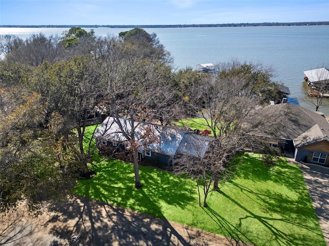 106 Gawayne Dr, Mabank, TX 75156 - birds eye view of property featuring a water view