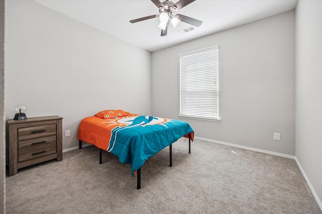 1721 Settlement Way, Aubrey, TX 76227 - bedroom featuring carpet flooring, baseboards, a ceiling fan, and visible vents