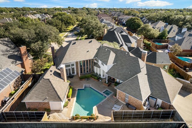 4580 Southgate Dr, Plano, TX 75024 - aerial view of residential area featuring a pool area