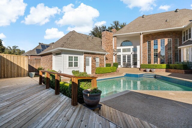 4580 Southgate Dr, Plano, TX 75024 - view of pool with a wooden deck